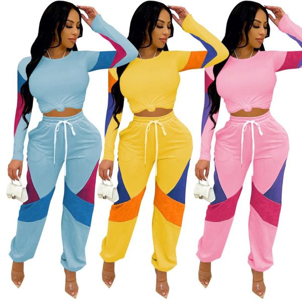 women's two piece pants urban casual patchwork streetwear fall clothes for women long sleeve crop wide leg sets wholesale drop, White
women's two piece pants urban casual patchwork streetwear fall clothes for women long sleeve crop wide leg sets wholesale drop, White