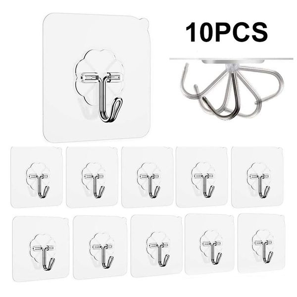 hooks & rails 10/20pcs transparent adhesive utility strong self door wall hangers reusable seamless for bathroom
hooks & rails 10/20pcs transparent adhesive utility strong self door wall hangers reusable seamless for bathroom