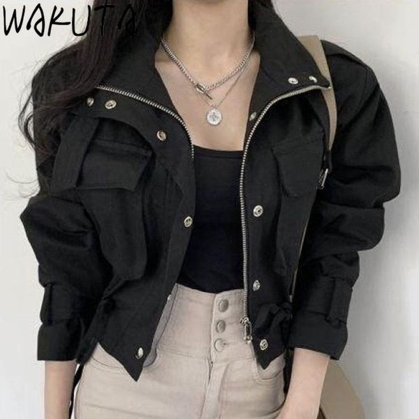 women's jackets wakuta cargo loose crop puffer jacket women 2021 fashion zipper turn down neck slim waist poskets black coats and, Black;brown
women's jackets wakuta cargo loose crop puffer jacket women 2021 fashion zipper turn down neck slim waist poskets black coats and, Black;brown