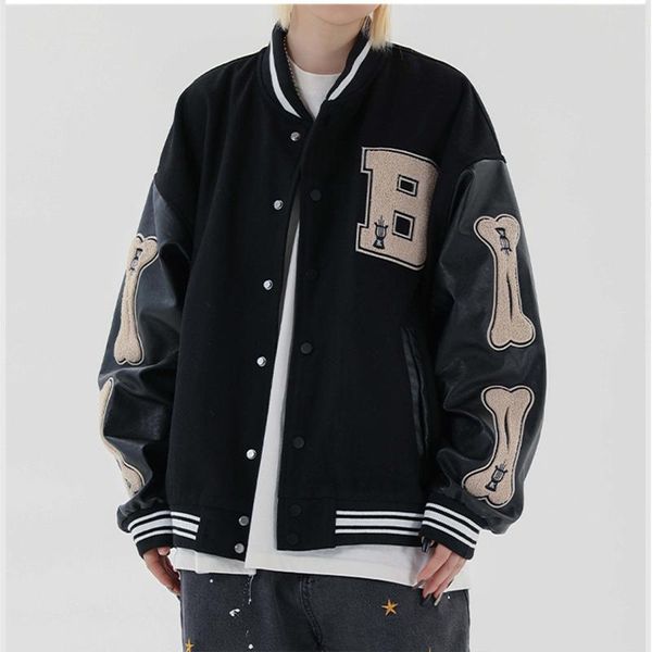 men's jackets autum winter hip hop furry bone patchwork color block jacket harajuku street bomber baseball unisex, Black;brown
men's jackets autum winter hip hop furry bone patchwork color block jacket harajuku street bomber baseball unisex, Black;brown