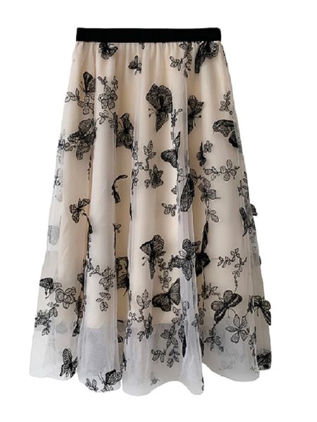 skirts chic spring summer elegant sweet women gauze embroidered butterflies midi a-line ladies mesh bottoms female, Black
skirts chic spring summer elegant sweet women gauze embroidered butterflies midi a-line ladies mesh bottoms female, Black