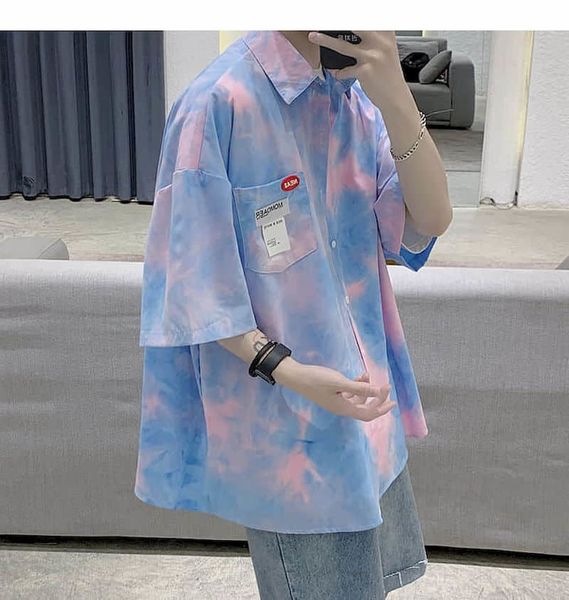 men's casual shirts and women's short sleeve sweater, short-sleeve tie-dye hong kong t-shirts, man's shirt with loose sleeves, White;black
men's casual shirts and women's short sleeve sweater, short-sleeve tie-dye hong kong t-shirts, man's shirt with loose sleeves, White;black