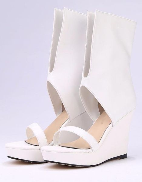 boots arrivals solid white mid calf slip on platform fashion summer round toe wedge heels peep sandals, Black
boots arrivals solid white mid calf slip on platform fashion summer round toe wedge heels peep sandals, Black