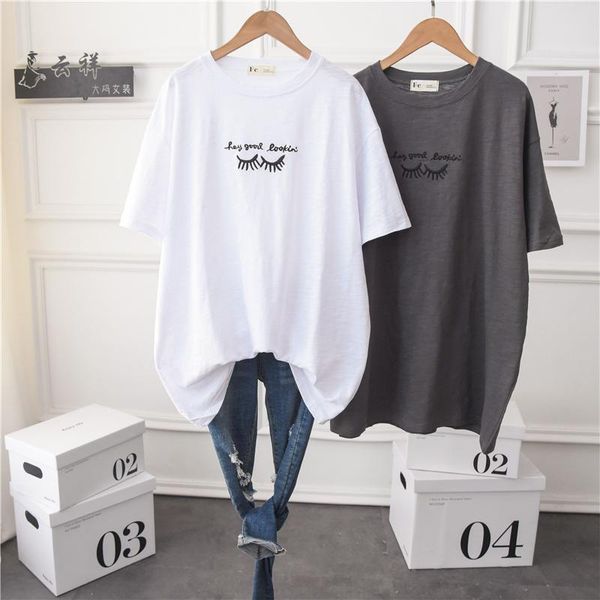 summer women short sleeve embroidery oversized tee tunic simple plain crewneck cotton casual t shirt large size women's t-shirt, White
summer women short sleeve embroidery oversized tee tunic simple plain crewneck cotton casual t shirt large size women's t-shirt, White