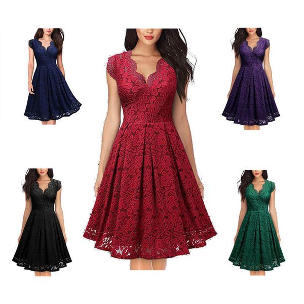 2021summer women party dress vintage v neck sleeveless dress lace elegant ladies dresses with lace (size s on model), Black;gray
2021summer women party dress vintage v neck sleeveless dress lace elegant ladies dresses with lace (size s on model), Black;gray