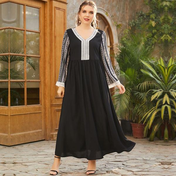 l-4xl plus size dress 2021 women's v-neck long-sleeved fashion stitching printing high-quality beautiful simple long casual dresses, Black;gray
l-4xl plus size dress 2021 women's v-neck long-sleeved fashion stitching printing high-quality beautiful simple long casual dresses, Black;gray