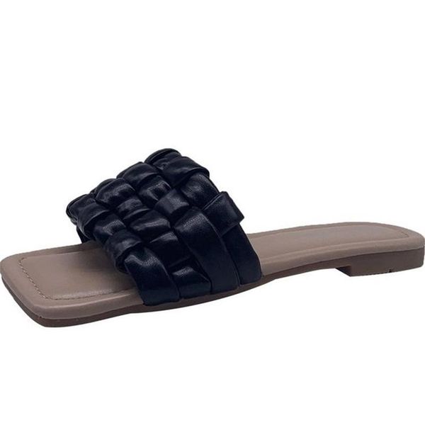slippers women's shoes 2021 summer woven fashion outer wear square toe comfortable soft bottom beach, Black
slippers women's shoes 2021 summer woven fashion outer wear square toe comfortable soft bottom beach, Black