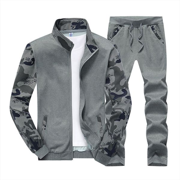 man clothes set casual men tracksuit camouflage long sleeve patchwork sweatshirt coat with running jogging pant, Gray
man clothes set casual men tracksuit camouflage long sleeve patchwork sweatshirt coat with running jogging pant, Gray