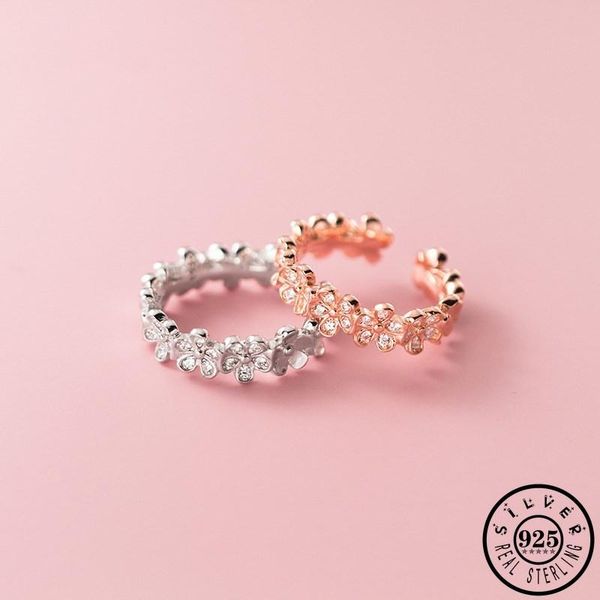 cluster rings 925 sterling silver small flower shape wedding bands adjustable rose gold color plated open party finger zircon for women, Golden;silver
cluster rings 925 sterling silver small flower shape wedding bands adjustable rose gold color plated open party finger zircon for women, Golden;silver