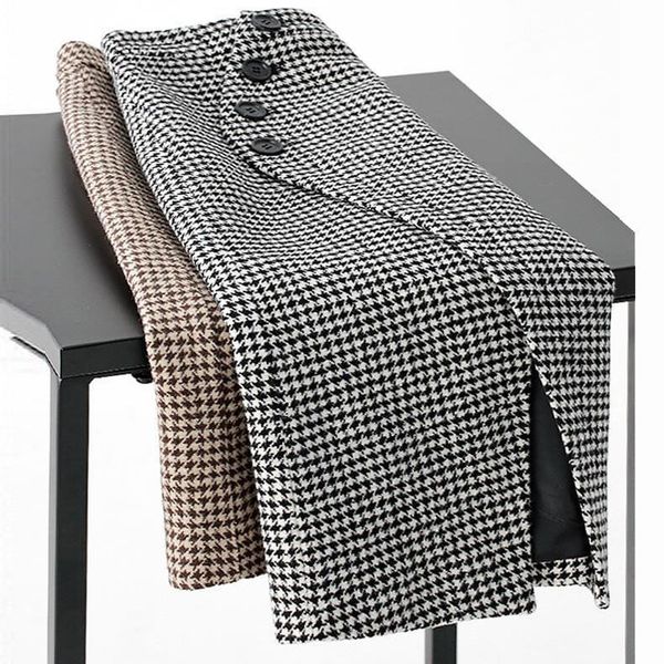 skirts woolen thous bird check skirt for women in autumn winter 2021 a-shaped high waist thin medium and long split hip wrap skirt, Black
skirts woolen thous bird check skirt for women in autumn winter 2021 a-shaped high waist thin medium and long split hip wrap skirt, Black