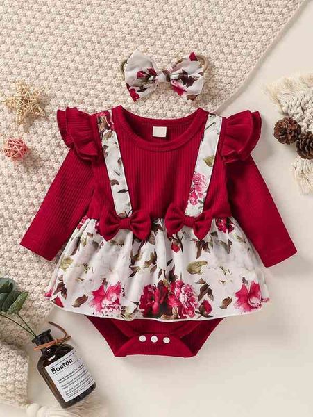 baby floral print bow front 2 in 1 combo bodysuit dress with headband she, Red;yellow
baby floral print bow front 2 in 1 combo bodysuit dress with headband she, Red;yellow