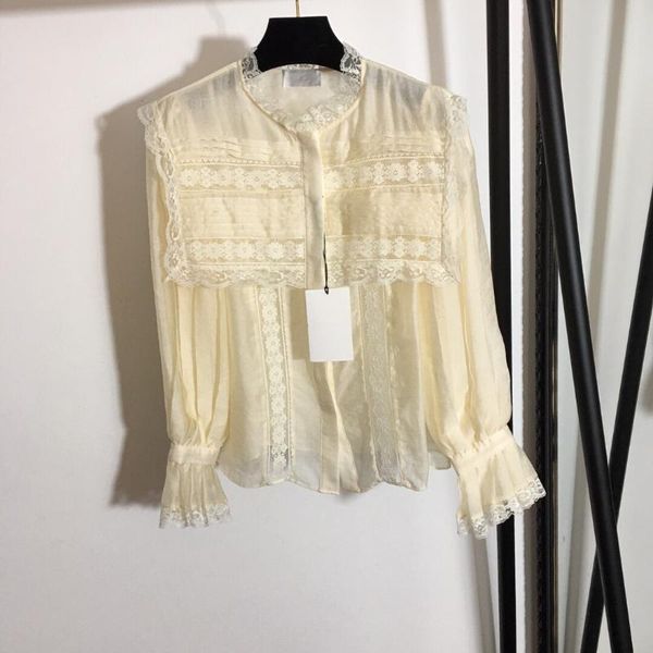 women's blouses & shirts sweet girls clothes spring 2021 fashion embroidery beige shirt transparent yellow blouse silk, White
women's blouses & shirts sweet girls clothes spring 2021 fashion embroidery beige shirt transparent yellow blouse silk, White