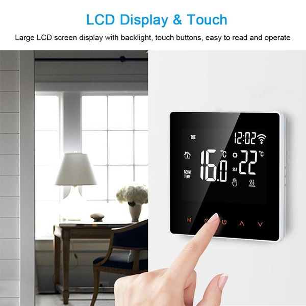 smart home control 16a/3a tuya life app wifi thermostat temperature controller lcd display electric floor water/gas boiler heating
smart home control 16a/3a tuya life app wifi thermostat temperature controller lcd display electric floor water/gas boiler heating