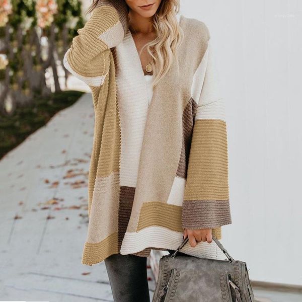women's knits & tees fashion geometric splice sweater cardigan women autumn winter casual long sleeve loose knitted sweaters coats outw, White
women's knits & tees fashion geometric splice sweater cardigan women autumn winter casual long sleeve loose knitted sweaters coats outw, White