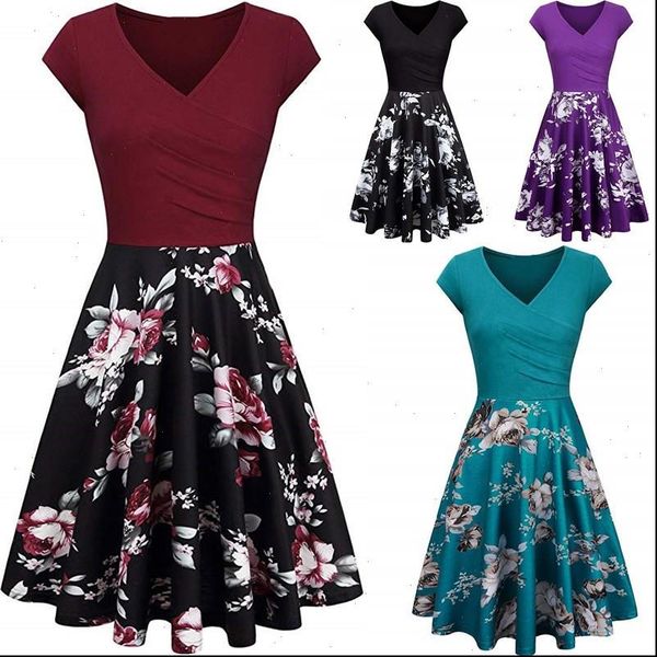 s 3xl women dresses plus size summer female floral print 50s 60s vintage rockabilly dress casual dot a line vestidos, Black;gray
s 3xl women dresses plus size summer female floral print 50s 60s vintage rockabilly dress casual dot a line vestidos, Black;gray