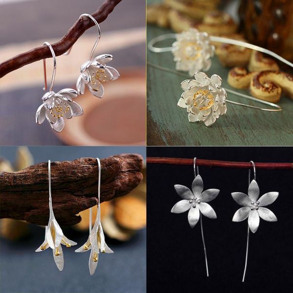 white gold filled earrings cute flower orchid daisy drop for women charm wedding dangle earring minimalist jewelry & chandelier, Silver
white gold filled earrings cute flower orchid daisy drop for women charm wedding dangle earring minimalist jewelry & chandelier, Silver