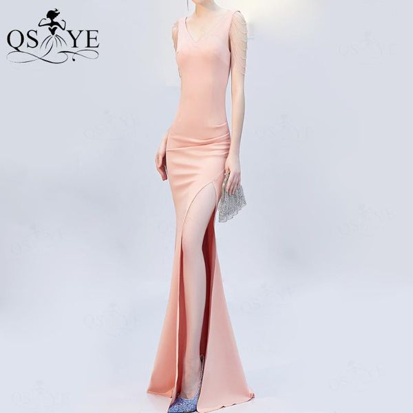 party dresses pink long prom dress stretch beading straps evening v neck formal gown split fit bridesmaid, White;black
party dresses pink long prom dress stretch beading straps evening v neck formal gown split fit bridesmaid, White;black