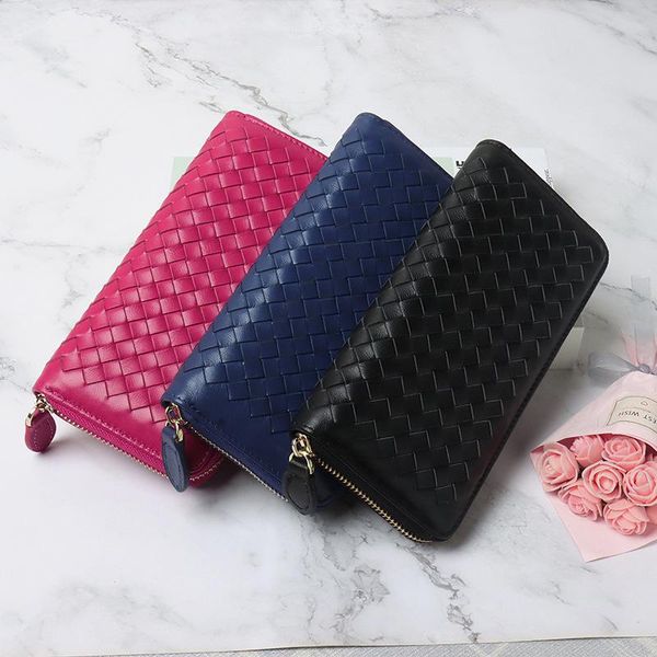 korean version of women's sheepskin long wallet single zipper handbag handmade woven clutch card bag simple wallets, Red;black
korean version of women's sheepskin long wallet single zipper handbag handmade woven clutch card bag simple wallets, Red;black