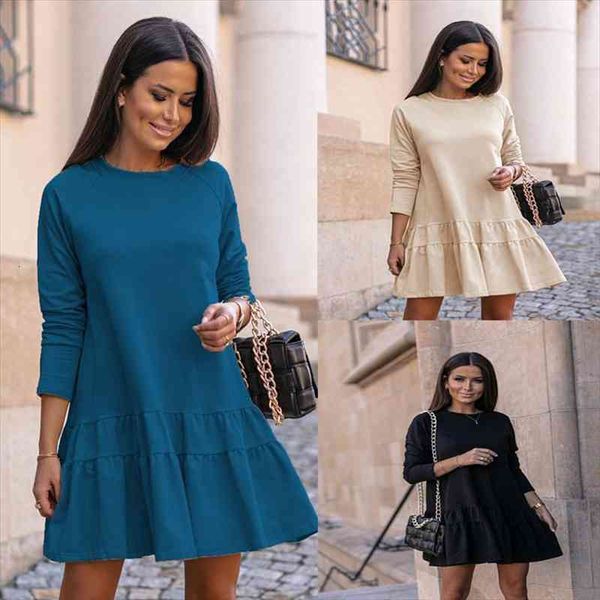 mini autumn winter fashion women dress casual o neck black elegant long sleeve loose ruffles blue dresses for femme, Black;gray
mini autumn winter fashion women dress casual o neck black elegant long sleeve loose ruffles blue dresses for femme, Black;gray