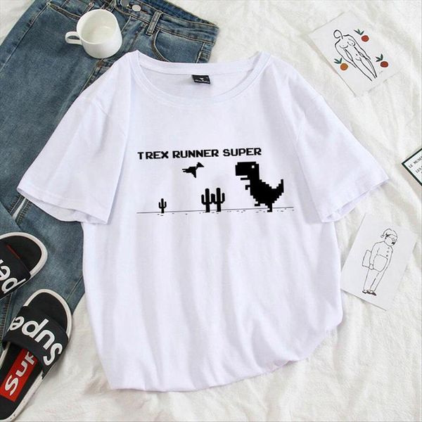 o neck short sleeve lady mens t shirt cartoon dinosaur fun print 90s girl harajuku female mujer, White;black
o neck short sleeve lady mens t shirt cartoon dinosaur fun print 90s girl harajuku female mujer, White;black