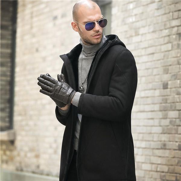 men's leather & faux mens shearling hooded sheepskin jacket winter long wool thick large size coat black l - 5x
men's leather & faux mens shearling hooded sheepskin jacket winter long wool thick large size coat black l - 5x