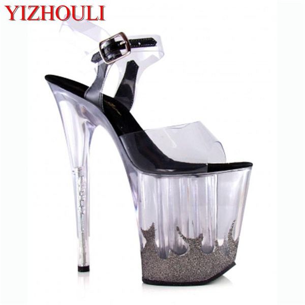 20cm women summer crystal star dinner party formal dress shoes 8 inch high heels platform flame sandals, Black
20cm women summer crystal star dinner party formal dress shoes 8 inch high heels platform flame sandals, Black
