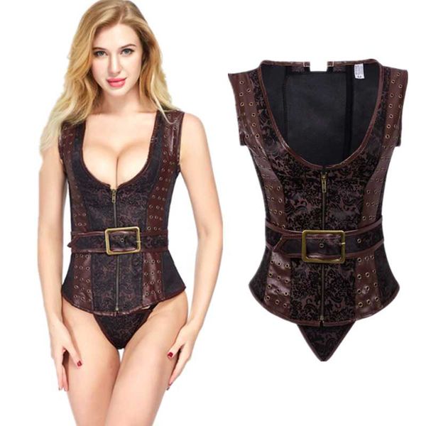bustiers & corsets gothic brown leather corset jacket outwear and zipper front corselete waist shapewear, Black;white
bustiers & corsets gothic brown leather corset jacket outwear and zipper front corselete waist shapewear, Black;white