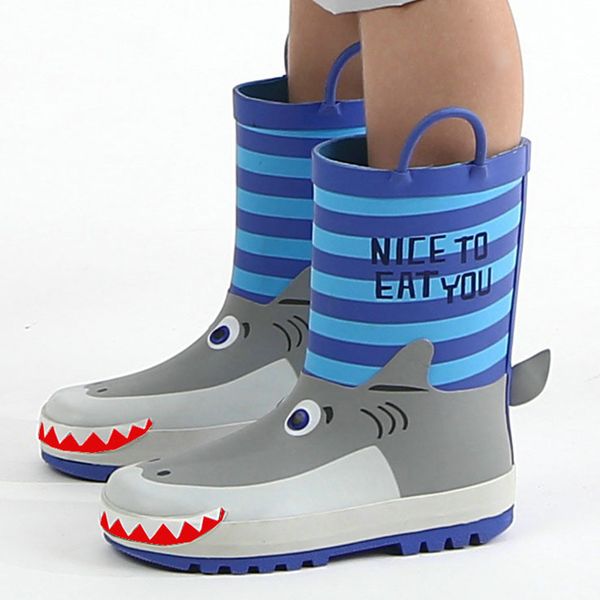 baby rubber rain boots with easy-on handles in fun patterns & solid colors for toddlers and kids stripe shark rainboots 23-32, Black;red
baby rubber rain boots with easy-on handles in fun patterns & solid colors for toddlers and kids stripe shark rainboots 23-32, Black;red