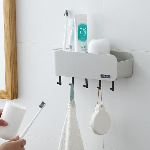 hooks & rails creative multifunctional toothbrush and toothpaste storage rack perforation traceless wall-mounted holder
hooks & rails creative multifunctional toothbrush and toothpaste storage rack perforation traceless wall-mounted holder