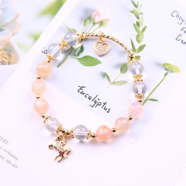 charm bracelets natural cherry blossom agate collocation white crystal design diy bracelet simple style female jewelry, Golden;silver
charm bracelets natural cherry blossom agate collocation white crystal design diy bracelet simple style female jewelry, Golden;silver