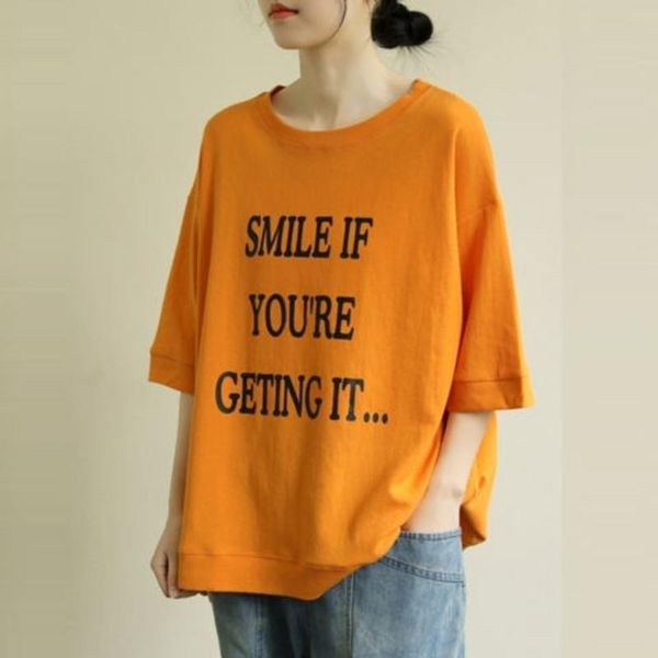 women's t-shirt 2021 arrival summer korean style women casual loose half sleeve o-neck t shirt all-matched letter print cotton w447, White
women's t-shirt 2021 arrival summer korean style women casual loose half sleeve o-neck t shirt all-matched letter print cotton w447, White