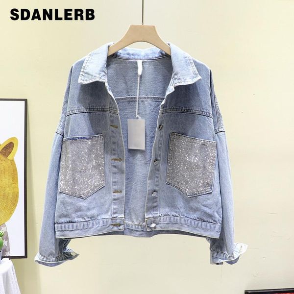 women's jackets 2021 autumn korean style loose double pocket drilling hole jeans coat female bf student jacket fashion casaco chaquetas, Black;brown
women's jackets 2021 autumn korean style loose double pocket drilling hole jeans coat female bf student jacket fashion casaco chaquetas, Black;brown