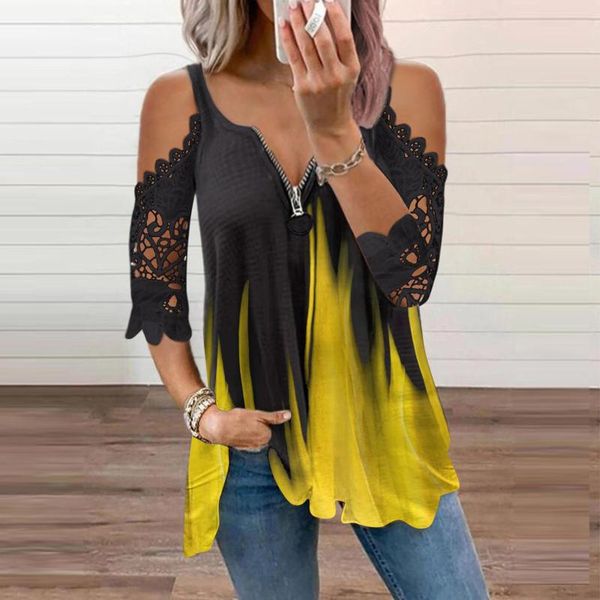 women's blouses & shirts lace off shoulder women blouse 2021 short sleeves v-neck elegant office shirt, White
women's blouses & shirts lace off shoulder women blouse 2021 short sleeves v-neck elegant office shirt, White