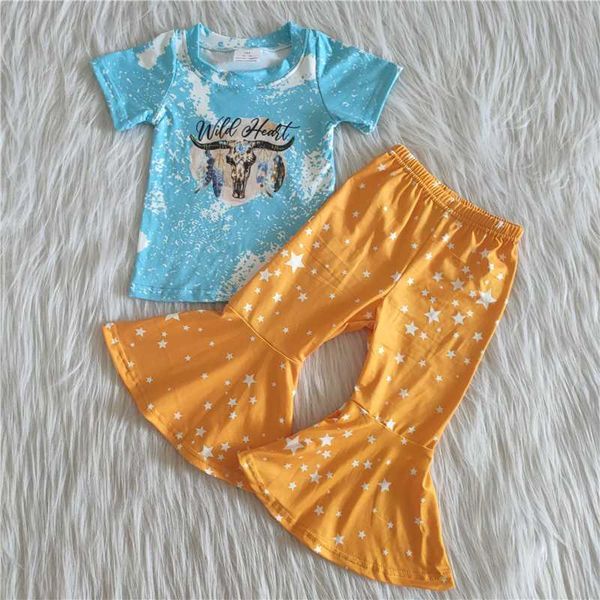 clothing sets wild head blue short-sleeved t-shirt orange star bell pants girls fashion boutique high-quality children's clothes, White
clothing sets wild head blue short-sleeved t-shirt orange star bell pants girls fashion boutique high-quality children's clothes, White
