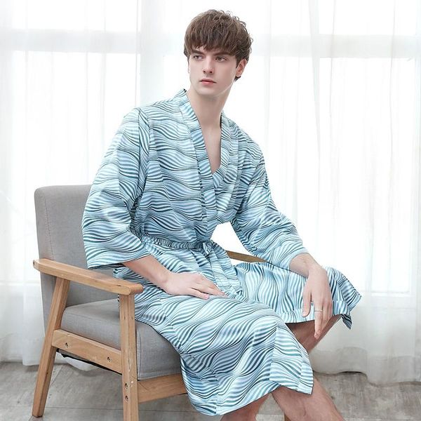men's sleepwear 2021 home clothes men satin nightwear kimono gown casual intimate lingerie lovers bathrobe nightdress nightgown, Black;brown
men's sleepwear 2021 home clothes men satin nightwear kimono gown casual intimate lingerie lovers bathrobe nightdress nightgown, Black;brown