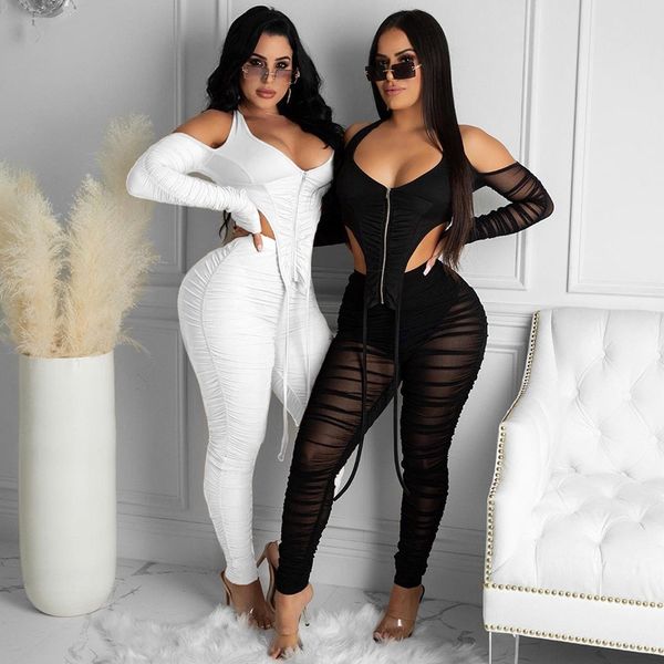 sheer mesh two piece club outfits for women matching sets party birthday crop and pants set ruched 2 piece set women, Black;white
sheer mesh two piece club outfits for women matching sets party birthday crop and pants set ruched 2 piece set women, Black;white
