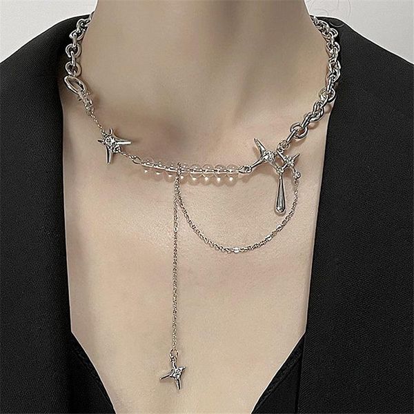 pendant necklaces temperament bling crystal star tassel elegant water drop chokers for women korean fashion neck chains jewelry, Silver
pendant necklaces temperament bling crystal star tassel elegant water drop chokers for women korean fashion neck chains jewelry, Silver