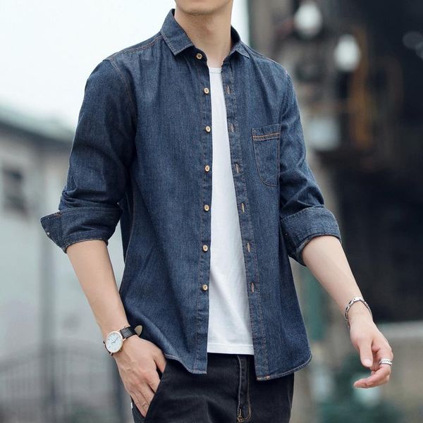 men's jackets enbu pepp long sleeve casual denim shirt korean literature coat wear, Black;brown
men's jackets enbu pepp long sleeve casual denim shirt korean literature coat wear, Black;brown