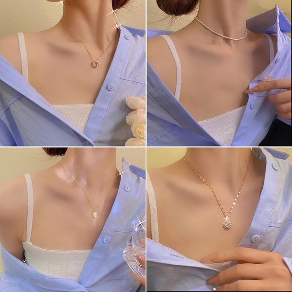 pendant necklac 2021 necklace women's fashion niche clavicle chain dign, Silver
pendant necklac 2021 necklace women's fashion niche clavicle chain dign, Silver