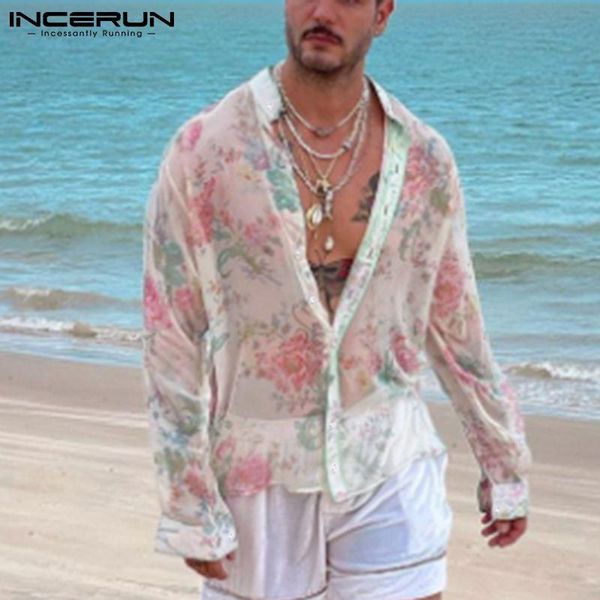 men's casual shirts incerun men mesh shirt printed see through stand collar 2021 long sleeve streetwear camisas vacation hawaiian s-5xl, White;black
men's casual shirts incerun men mesh shirt printed see through stand collar 2021 long sleeve streetwear camisas vacation hawaiian s-5xl, White;black