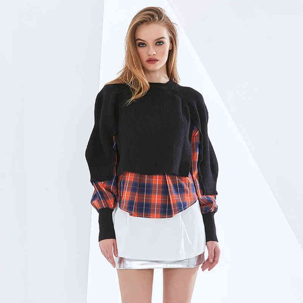 tees korean patchwork plaid sweater for women o neck long sleeve striped casual knitted female spring fashion, White
tees korean patchwork plaid sweater for women o neck long sleeve striped casual knitted female spring fashion, White