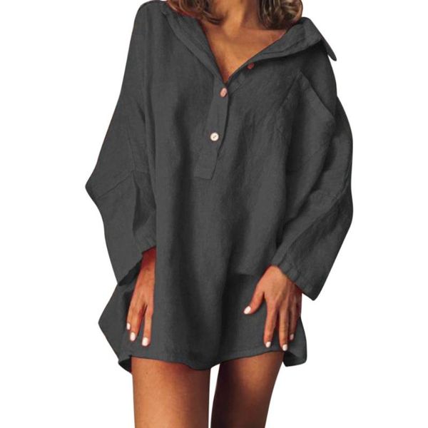 women's blouses & shirts oversize turn-down blouse women pocket button deco full-sleeve solid casual loose out going summer, White
women's blouses & shirts oversize turn-down blouse women pocket button deco full-sleeve solid casual loose out going summer, White