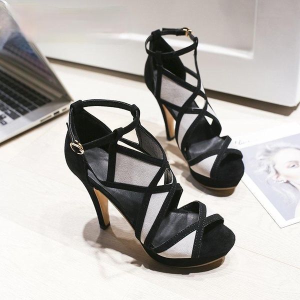 summer fashion all-match high heels romanesque open toe cross strap dress shoes, Black
summer fashion all-match high heels romanesque open toe cross strap dress shoes, Black