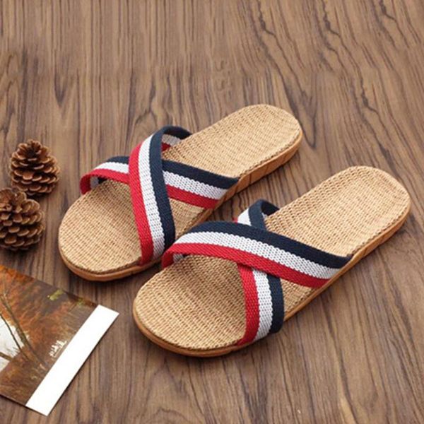 slippers women men slipper anti-slip linen home indoor summer open toe flats shoes comfortable beach 2021 zapatos de mujer, Black 
slippers women men slipper anti-slip linen home indoor summer open toe flats shoes comfortable beach 2021 zapatos de mujer, Black