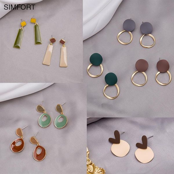 dangle & chandelier women's 925silver pin earrings frosted dripping oil 1 pair korean retro fashion personality simple alloy decoration, Silver
dangle & chandelier women's 925silver pin earrings frosted dripping oil 1 pair korean retro fashion personality simple alloy decoration, Silver
