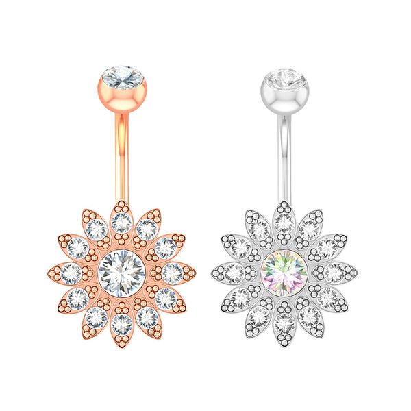 flower navel ring 316l belly button piercing cz crystal ombligo bar barbell for woman body jewelry, Silver
flower navel ring 316l belly button piercing cz crystal ombligo bar barbell for woman body jewelry, Silver