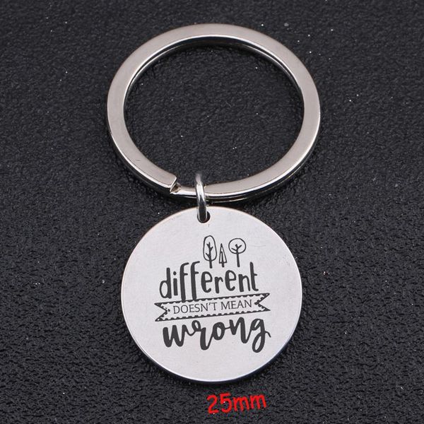 keychains engraved different doesn't mean wrong round stainless steel keychain motivational gift charm jewelry key ring holder tag, Silver
keychains engraved different doesn't mean wrong round stainless steel keychain motivational gift charm jewelry key ring holder tag, Silver