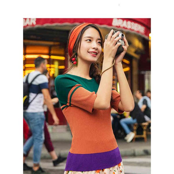 sweater women's t-shirt round neck colorful retro hong kong style casual slim girl middle sleeve wzty, White;black
sweater women's t-shirt round neck colorful retro hong kong style casual slim girl middle sleeve wzty, White;black