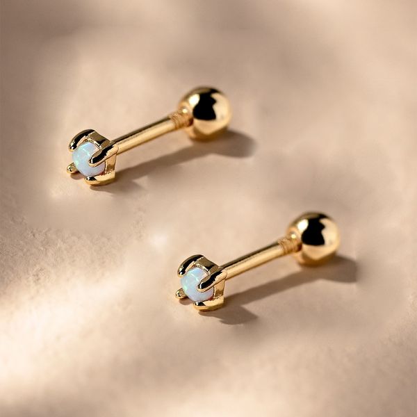 2mm white opal beads tiny mini delicate dainty stud screw ball back 925 sterling silver multi piercing girl women earring, Golden;silver 
2mm white opal beads tiny mini delicate dainty stud screw ball back 925 sterling silver multi piercing girl women earring, Golden;silver