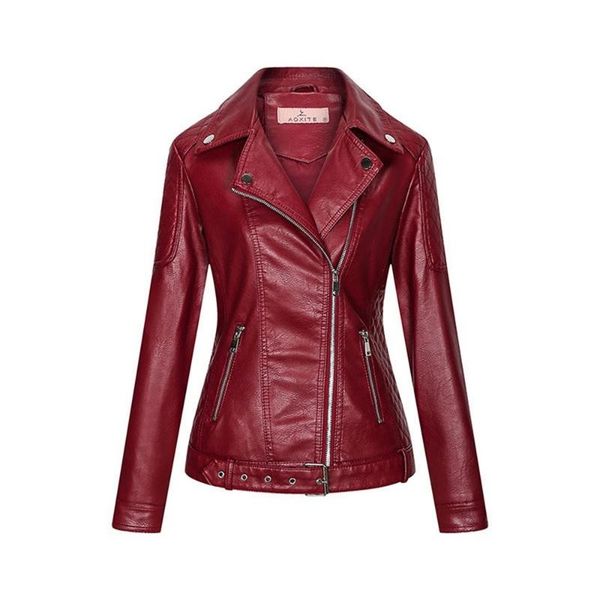 women's suits & blazers 2021 autumn winter women faux leather jacket with zipper ladies solid biker coat female punk style casual outwe, White;black
women's suits & blazers 2021 autumn winter women faux leather jacket with zipper ladies solid biker coat female punk style casual outwe, White;black